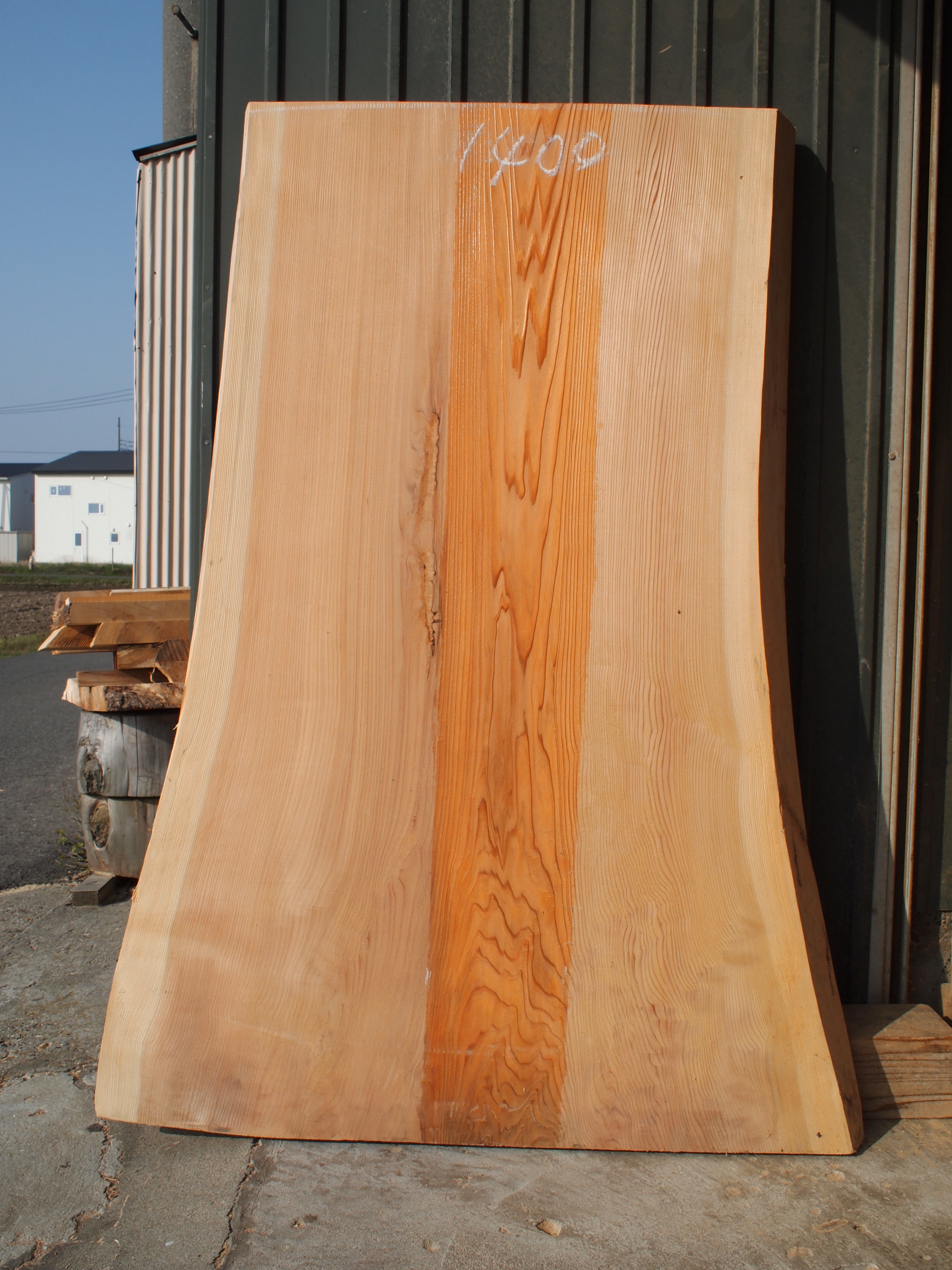 天然杉 無垢材 一枚板 天板 厚2.5〜3.0cm×巾43.5〜49cm×長167.5cm テーブル カウンター DIY送料無料 工場直送 - 2